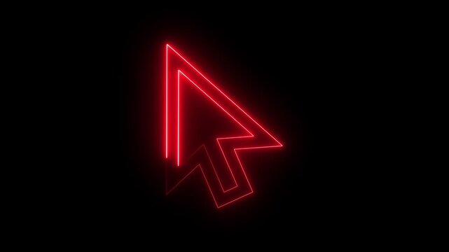 maus carsot neon icon Abstract directional neon maus carsot icon animation ,neon maus carsot loading animation 4k Animation of glowing neon Selection tool icon isolated .Mouse cursor
