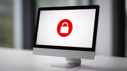 Secure Digital Data Access Concept Under GDPR on Desktop Monitor