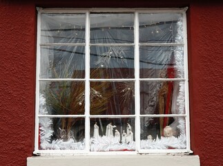 Nativity Scene in Window Display