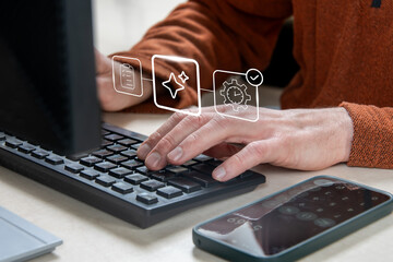 Everyday Office Work Empowered By Artificial Intelligence. Faster More Efficient Office Work, Task Automation, Time Management, Productivity Optimization And Smart Workplace Efficiency Know How