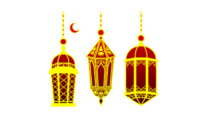 Obraz premium vector illustration of a traditional arabic lamp