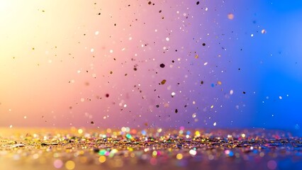 Festive sparkling glitter on a colorful gradient background