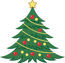 Obraz premium Christmas Tree Clipart Illustration. Festive Christmas Tree Artwork. Holiday Christmas Tree Clipart. Winter Christmas Tree Illustration. Decorative Christmas Tree Artwork. Seasonal Christmas Tree Clip