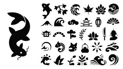 Fototapeta premium large koi fish silhouette