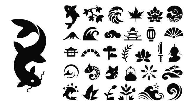 large koi fish silhouette