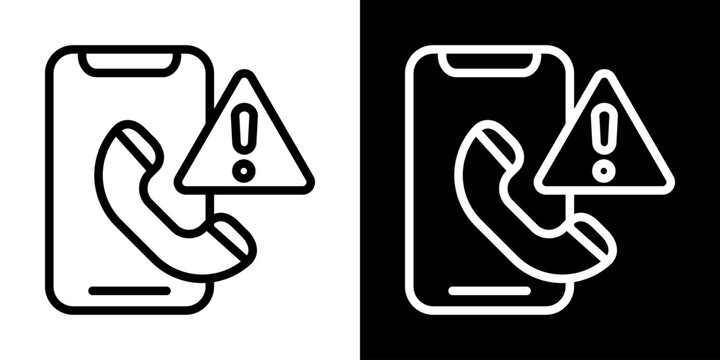 Vishing Icon Of Line Black And White Style Vector Illustration
