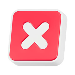 Obraz premium cross sign icon 3d render red button