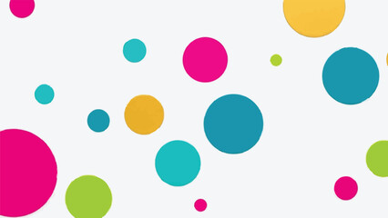 Abstract Colorful Circles and Dots Geometric Pattern Background on White