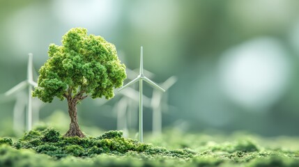 verdant energy terminology display defocused environmental background sustainable power concept renewable electricity symbolism ecological energy representation with copy