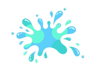 Fototapeta premium Vibrant Water Splash Illustration with Dynamic Drops and Turquoise Accents on White