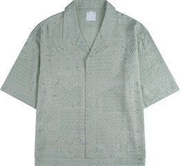 Green paisley pattern shirt