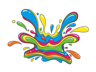 Obraz premium Colorful Splash Illustration Abstract Liquid Forms in Vibrant Hues