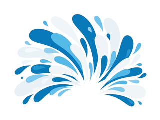 Vibrant Water Splash Dynamic Blue and White Illustration of Liquid Movement