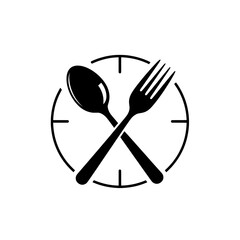 vector illustration of a plate with cutlery