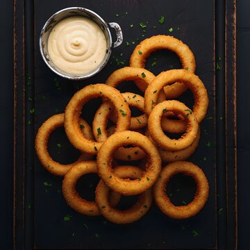 Crispy Onion Rings with Dipping Sauce