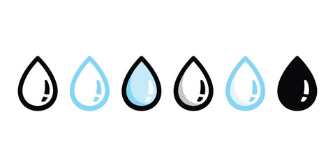 rain icon raindrops vector logo cartoon doodle half tone rainy day blue sky illustration design