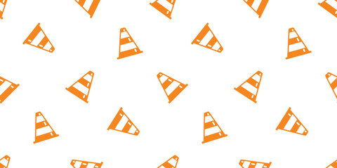 Traffic Cones Seamless Pattern orange gift wrapping paper tile background repeat wallpaper scarf isolated illustration design