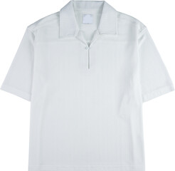 Crisp white striped polo shirt