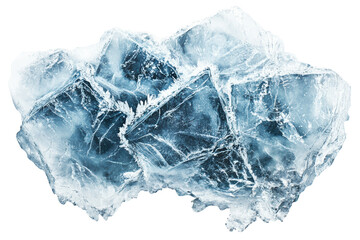 Obraz premium Large Ice Block With Crystalline Texture. Symbolizes Cold, Purity, And Preservation Isolated On Transparent Background
