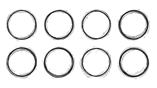 Hand Drawn Circle Vector Illustration Set for Creative Designs
