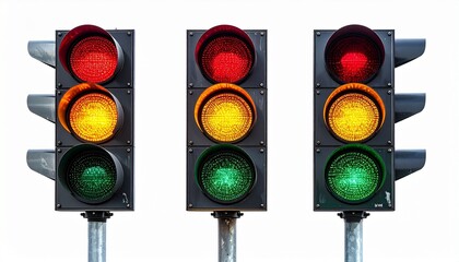 Traffic Lights and Pedestrian Signal Symbolizing Urban Coordination and Editorial Styling for Infrastructure and Safety Use