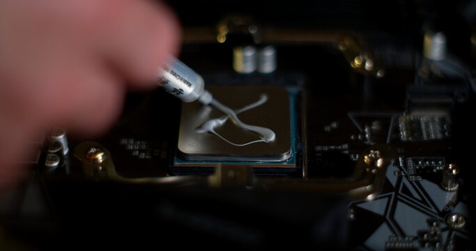 Thermal Paste Application on Computer Processor
