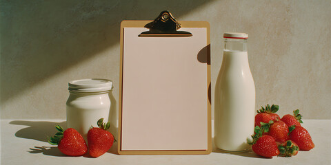 Blank clipboard overhead business minimalist