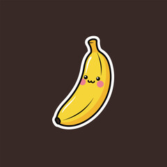 Adorable Banana Character with Rosy Cheeks and a Sweet Smile.