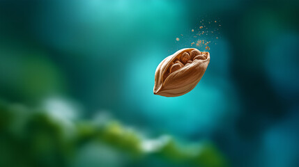 Floating seed in soft light for freedom and growth theme campaigns, perfect for motivational content digital art and calming visual storytelling, defocused botanical drift, with co