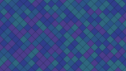 Geometric pattern of interlocking diamond shapes in shades of blue and purple
