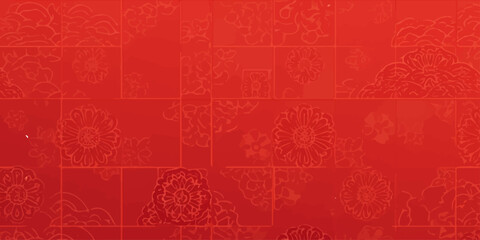 Seamless red grunge abstract background texture featuring vintage floral damask ornaments and antique paper patterns for a retro vector wallpaper design backdrop © Md