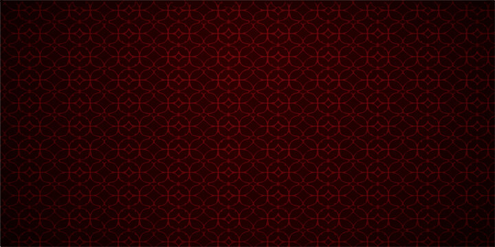 Seamless red and black leather texture pattern featuring a dark vintage floral ornament vector design for a retro textile wallpaper or Christmas backdrop