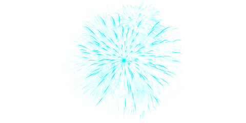Spectacular vibrant turquoise fireworks burst illuminating the vast dark night sky Festive celebratory explosion event