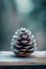 Macro Detail of Ice Crystal on Pinecone Texture for Background