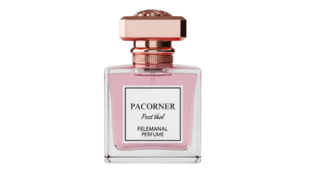 Pink Perfume Bottle with Rose Gold Cap