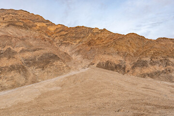 Alluvial fan from Grapevine Mountains(Amargosa Range). Scotty's Castle Road( North Highway), Death Valley National Park, Inyo County, California. Mojave Desert. 
