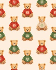 Fototapeta premium seamless pattern with christmas toys
