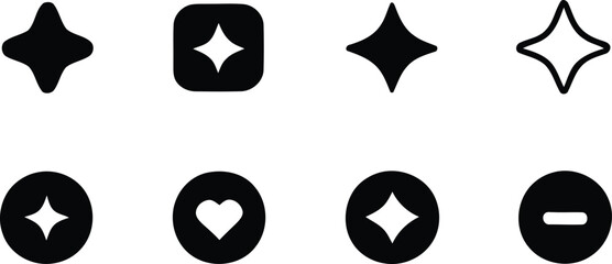 Sparkle & Symbol Icon Set &ndash; Minimalist UI Elements for Navigation and Expression