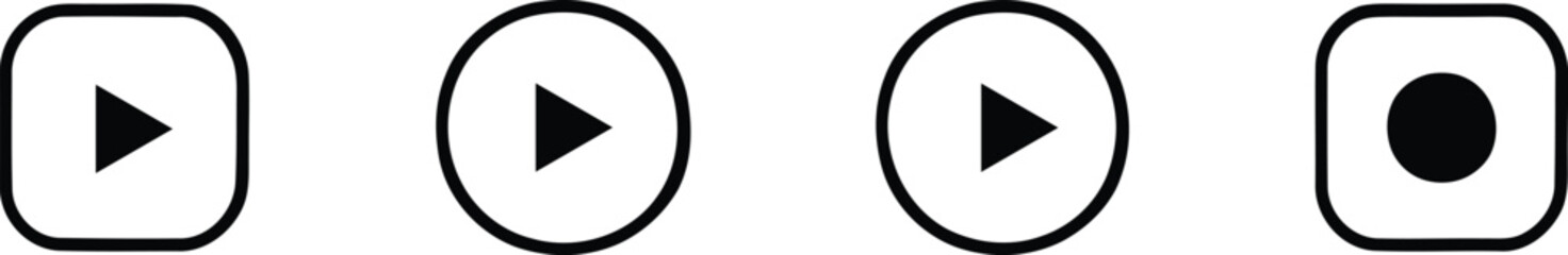 vector play button on white background