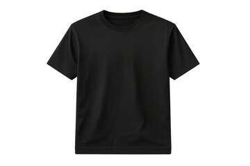 Fototapeta premium Black standard male t-shirt on a transparent background, perfect for clothing mockups, branding, and e-commerce product promotion