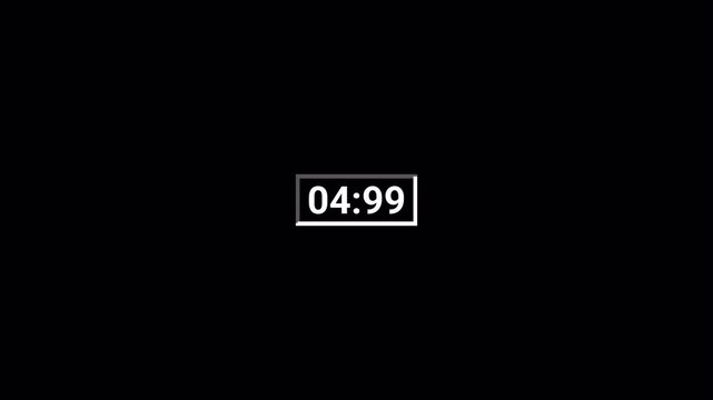 10 seconds countdown animation with transparent background, countdown timer from 10 seconds to 0 with seconds and milliseconds, five seconds countdown timer with alpha channel in 4k.