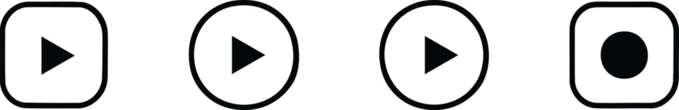 vector play button on white background