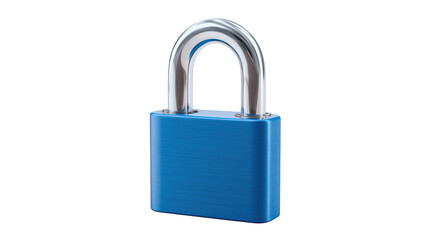 Naklejka premium Blue 3D padlock icon representing security and data protection for interface design.