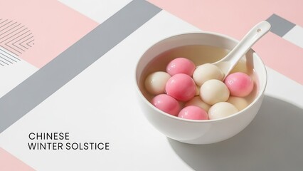 Chinese Winter Solstice Tangyuan Dessert Flat Lay