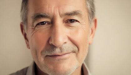 Fototapeta premium Random photo effects of a mature person for whom age imparts a special, elegantly refined taste of happiness