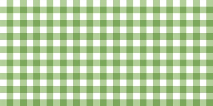 Seamless green gingham checkered pattern background with soft pastel tones. Classic picnic tablecloth style texture, ideal for wallpaper, fabric, packaging, and digital design.