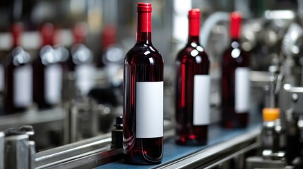 Industrial wine manufacturing and bottling line automation