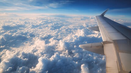 Aerial view of clouds from airplane window