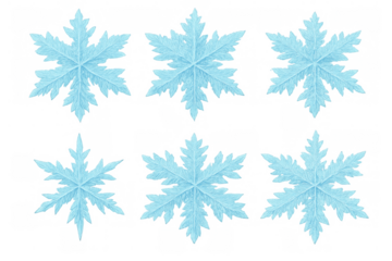 Winter snowflakes collection on transparent background creating frozen ice crystals for cold season designs