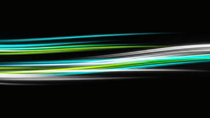Modern abstract high-speed movement. Dynamic motion light trails with motion blur effect on dark background. Futuristic, technology pattern for banner or poster design